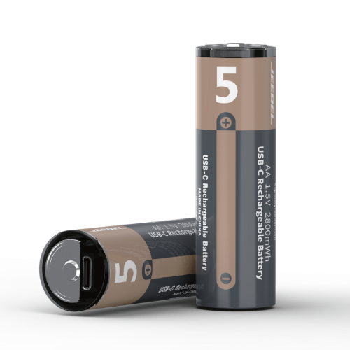بطاريات Jeebel AA ليثيوم قابلة لإعادة الشحن حتى 1200 مرة – USB-C، سعة 2800mWh، حماية ذكية وأداء طويل الأمد