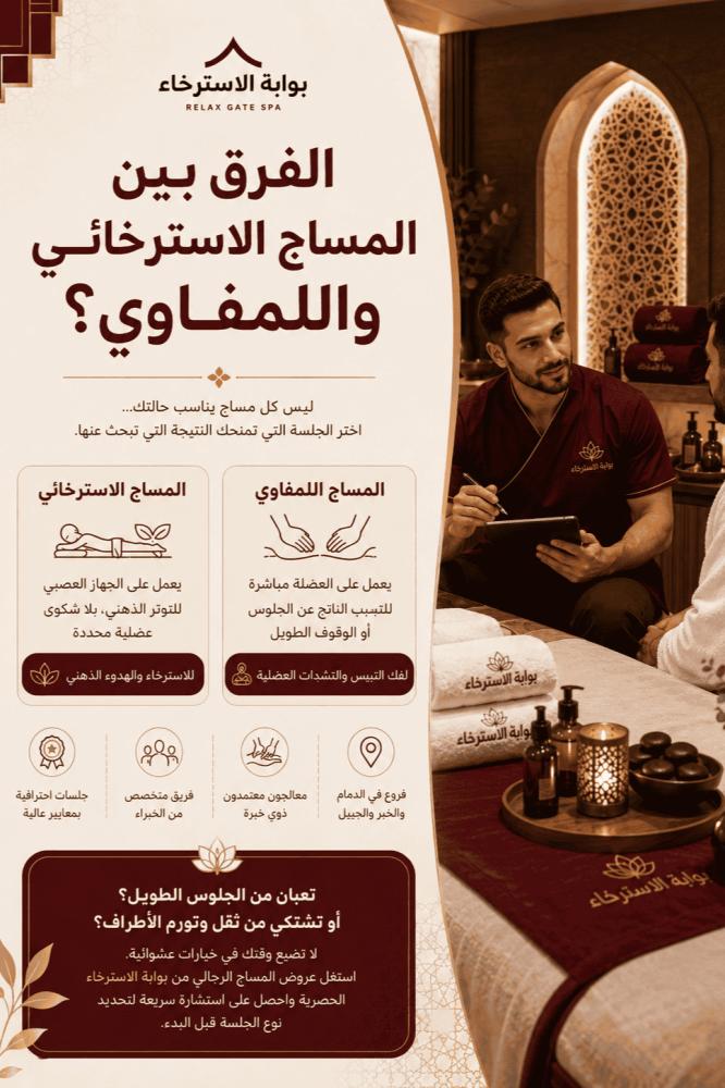 الفرق بين المساج الاسترخائي واللمفاوي في مركز بوابة الاسترخاء مع معالج