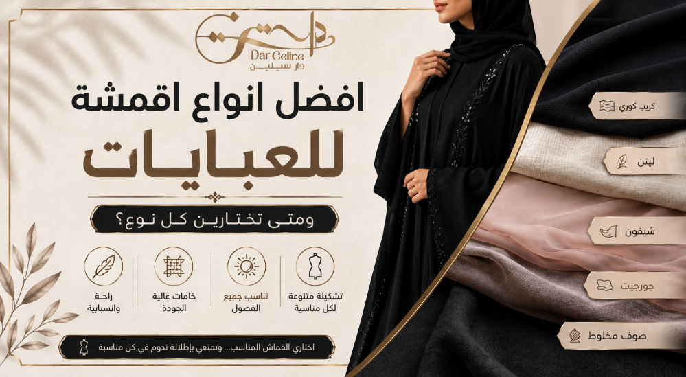 افضل انواع اقمشة للعبايات ومتى تختارين كل نوع؟