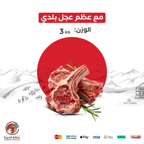 مع عظم عجل بلدي