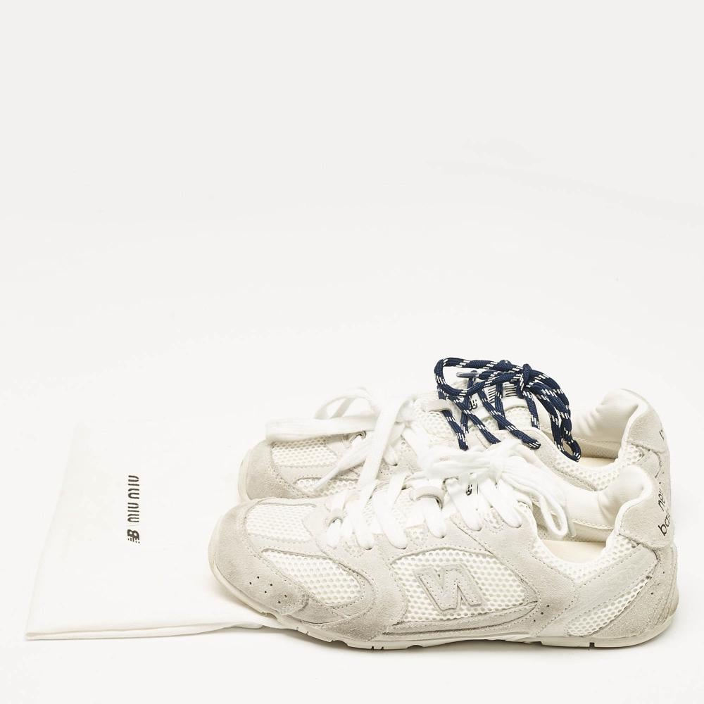 MIU MIU♦x New Balance 530 Suede Mesh Sneakers White White New Balance X Miu Miu 530 Sl Suede And Mesh Sneakers