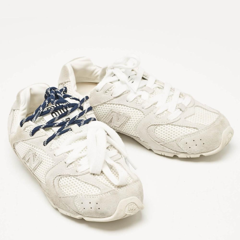 MIU MIU♦x New Balance 530 Suede Mesh Sneakers White WMNS) New Balance 530 x Miu Miu Suede Mesh 'White' 5E165E