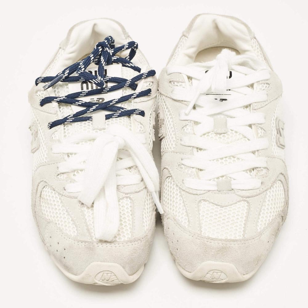 MIU MIU♦x New Balance 530 Suede Mesh Sneakers White White New Balance X Miu Miu 530 Sl Suede And Mesh Sneakers