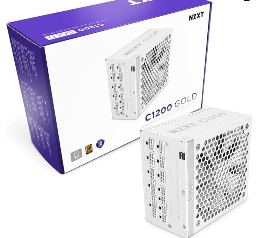 NZXT C1200 Gold ATX 3.1 - Fully Modular Low-Noise PC Gaming Power Supply - 1200 Watts - 80 Plus Gold