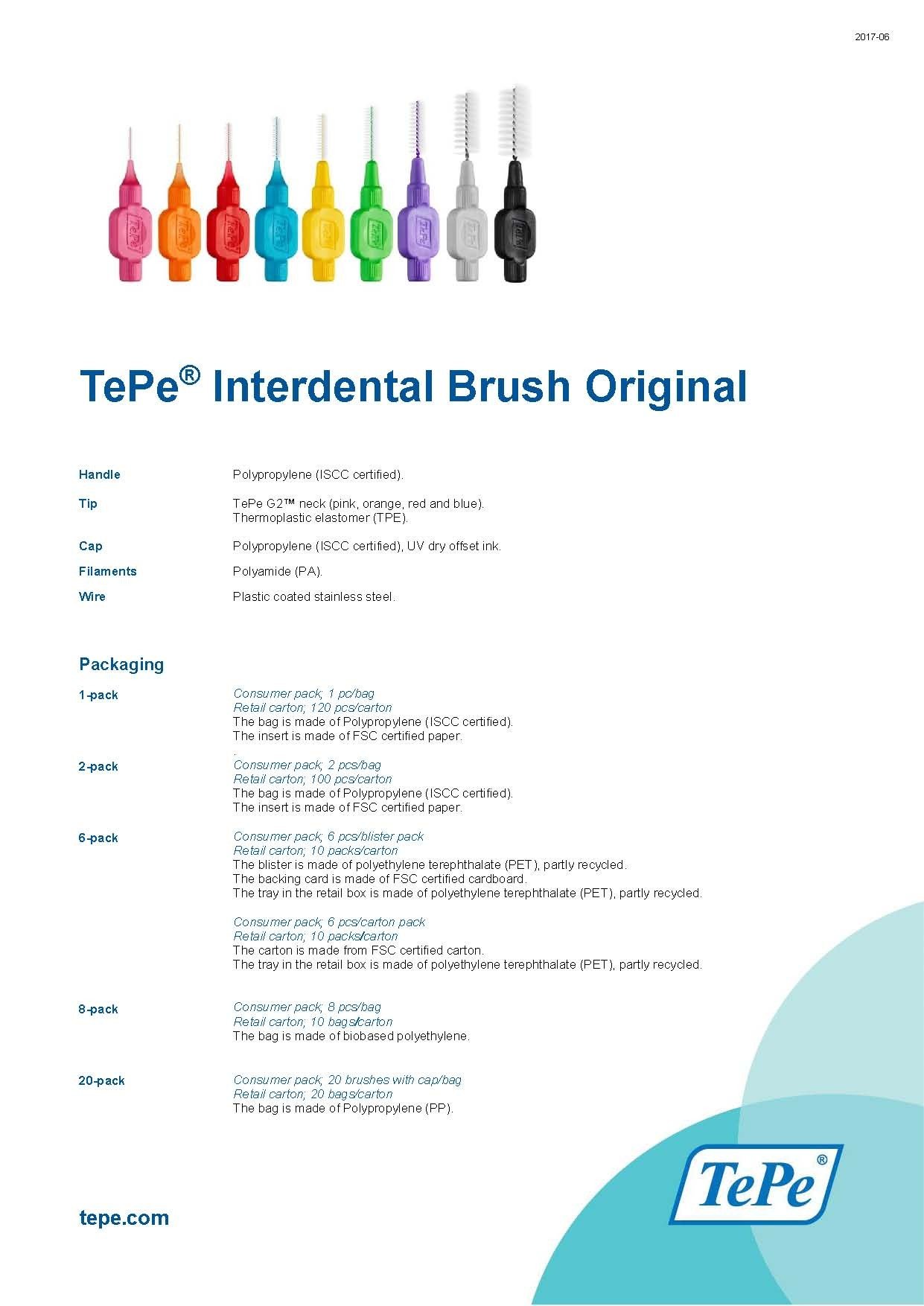 TePe® Interdental Brush Original Orange- 0.45 mm - 6 pieces
