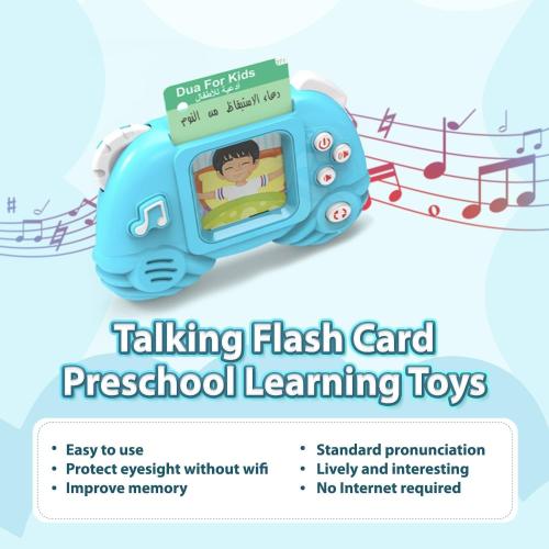 "الة تعلم بطاقات فلاش ثنائية اللغة الانجليزية والعربية، 198 بطاقة و396 كلمة، لعبة تعليمية ناطقة للاطفال الصغار من سن 3 سنوات فما فوق، العاب الكلمات والتعليم المبكر "