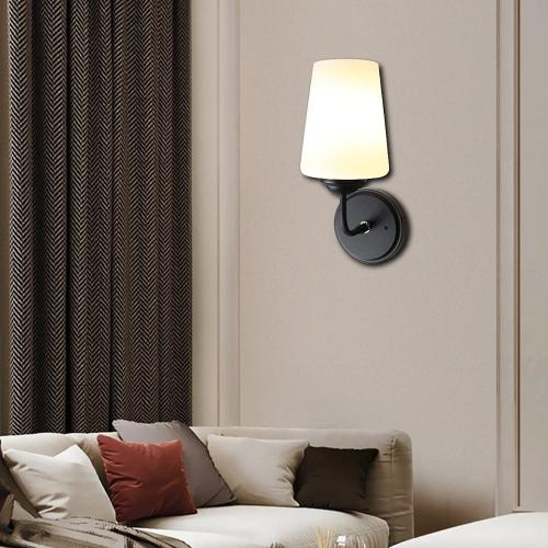 إضاءة ابليك حائط مودرن اسود مفرد E27*1L