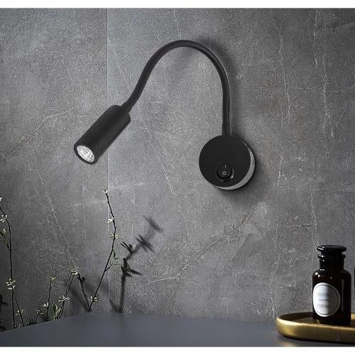إضاءة ابليك حائط مودرن اسود مفرد E27*1L
