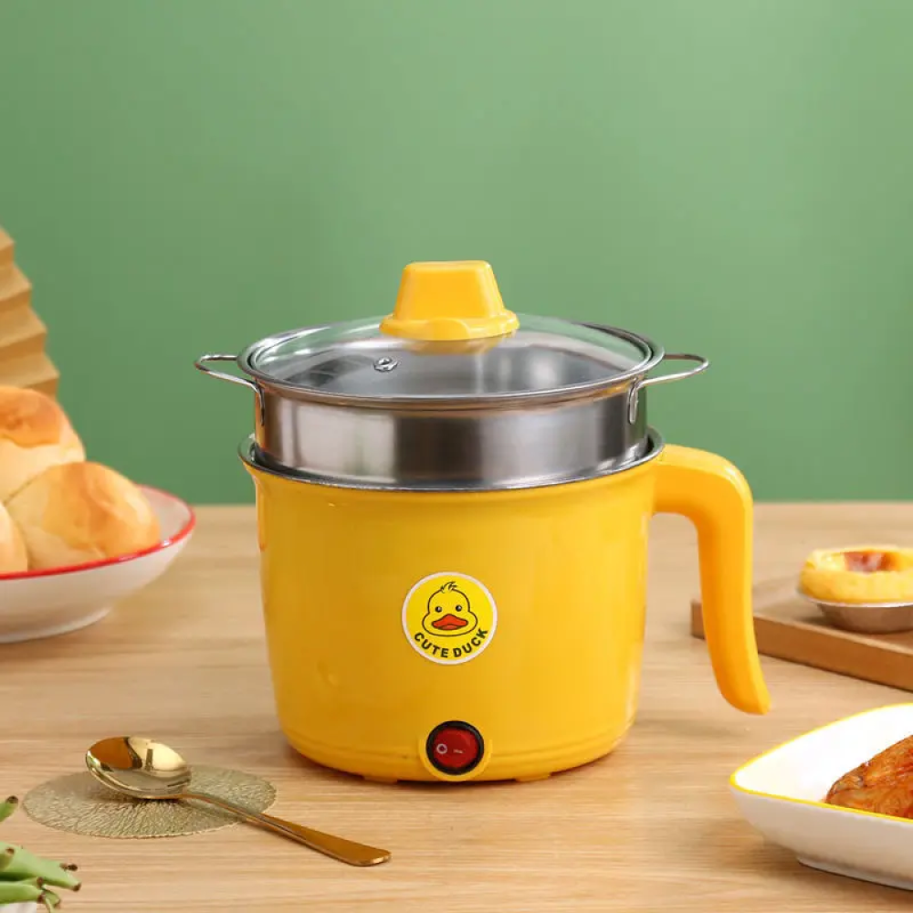 Non-stick liner + stainless steel steaming grid