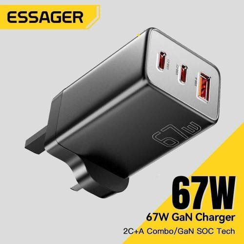 شاحن جدارى أصلى من esessager 67W من النوع USB A+2C...