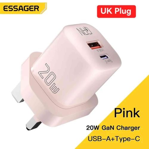 شاحن جدارى أصلى من esessager 20W من النوع USB A+C...