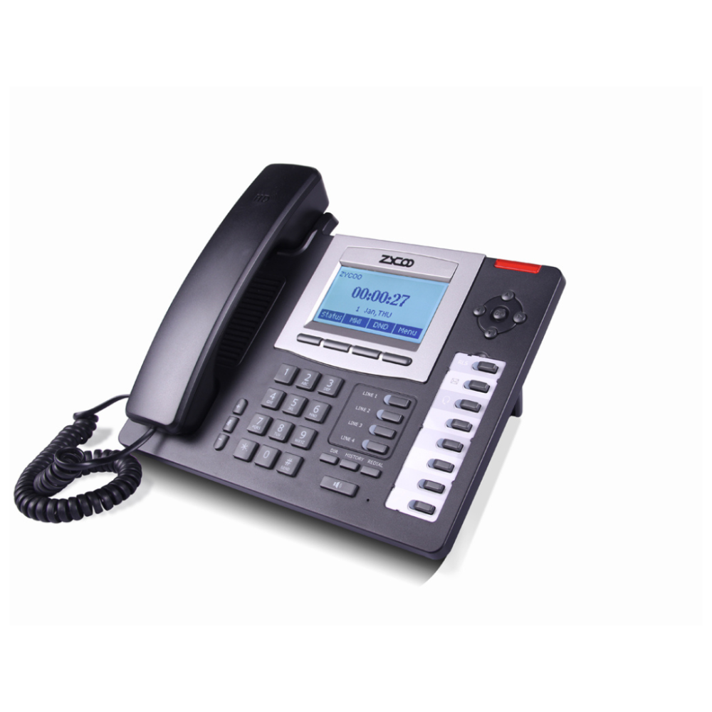 محلي - Zycoo 6 SIP Line POE IP PHONE | HD Voice | Display | 8 Key