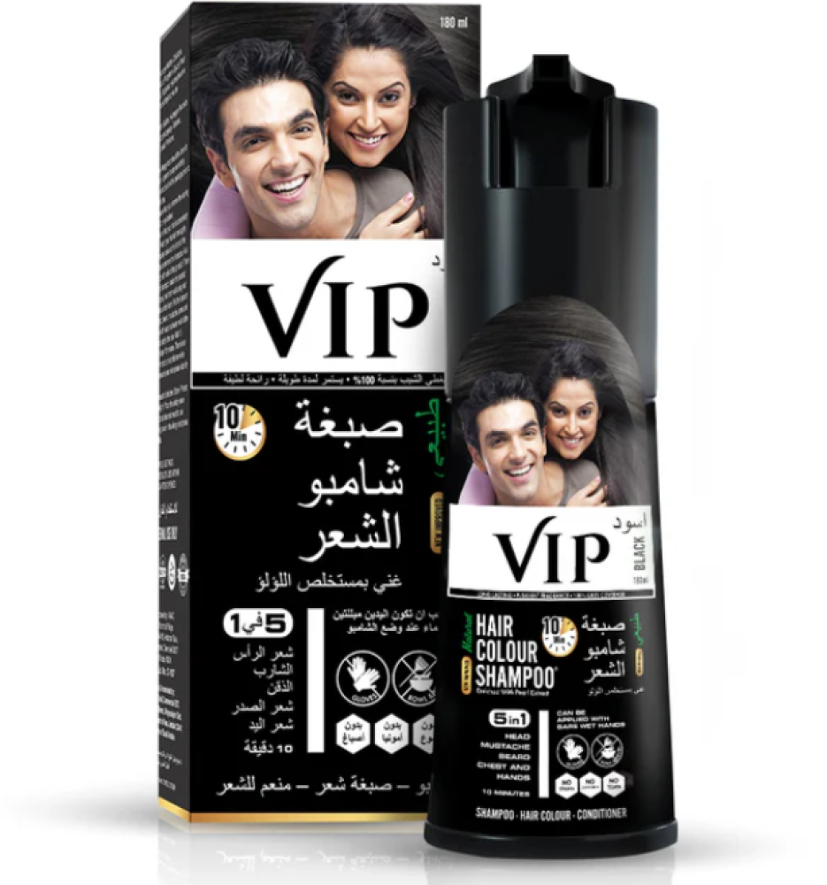شامبو صبغة الشعر أسود من شركة Vip