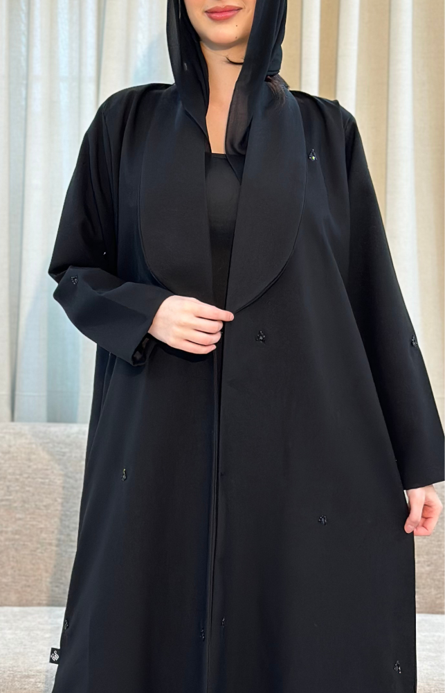 عباية بليزر بشك يدوي اسود 64