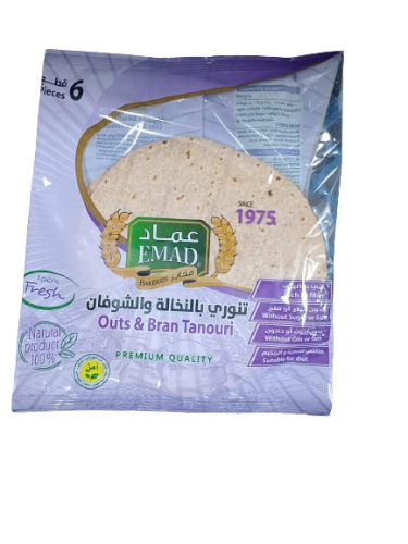خبز تنوري بالنخالة والشوفان 6 قطع عماد