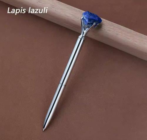 أقلام بحجر LAPIZ LAZULI الأزرق الغامق مع حامل للقل...