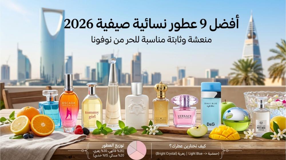 أفضل 9 عطور النسائية الصيفية 2026 - منعشه وثابته ومناسبه للحر