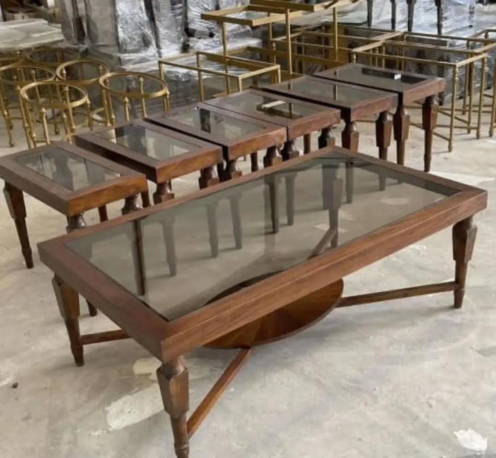 طاولة قهوة خشب مع 6خدمة