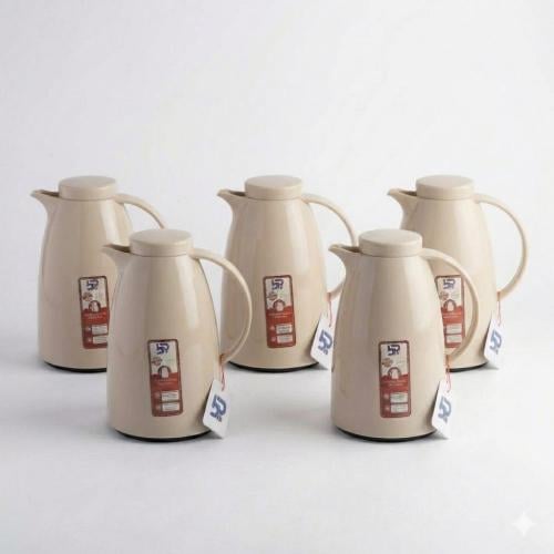 طقم ترمس شاي وقهوة فاخر – 6 قطع (1.5 لتر) - خيارات متعددة