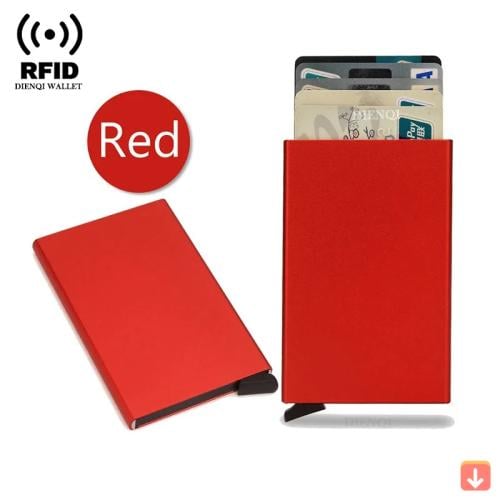 محفظة الكترونية حامل بطاقة الائتمان Rfid الرجال رق...