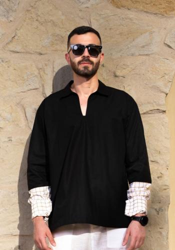 Black Shirt with Style Sleeves