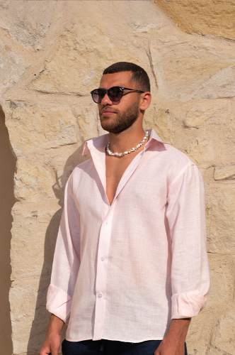 Baby Pink Linen Shirt