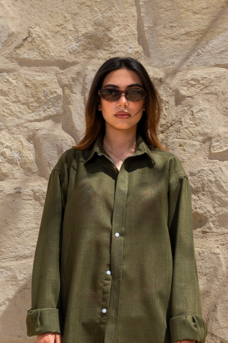Olive Green Linen Shirt
