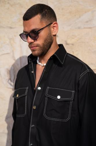Trippo Linnen Shirt Stitched