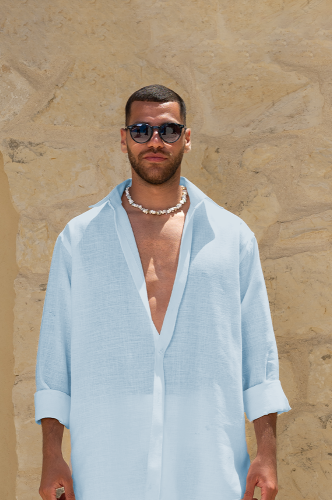 Baby Blue Linen Shirt