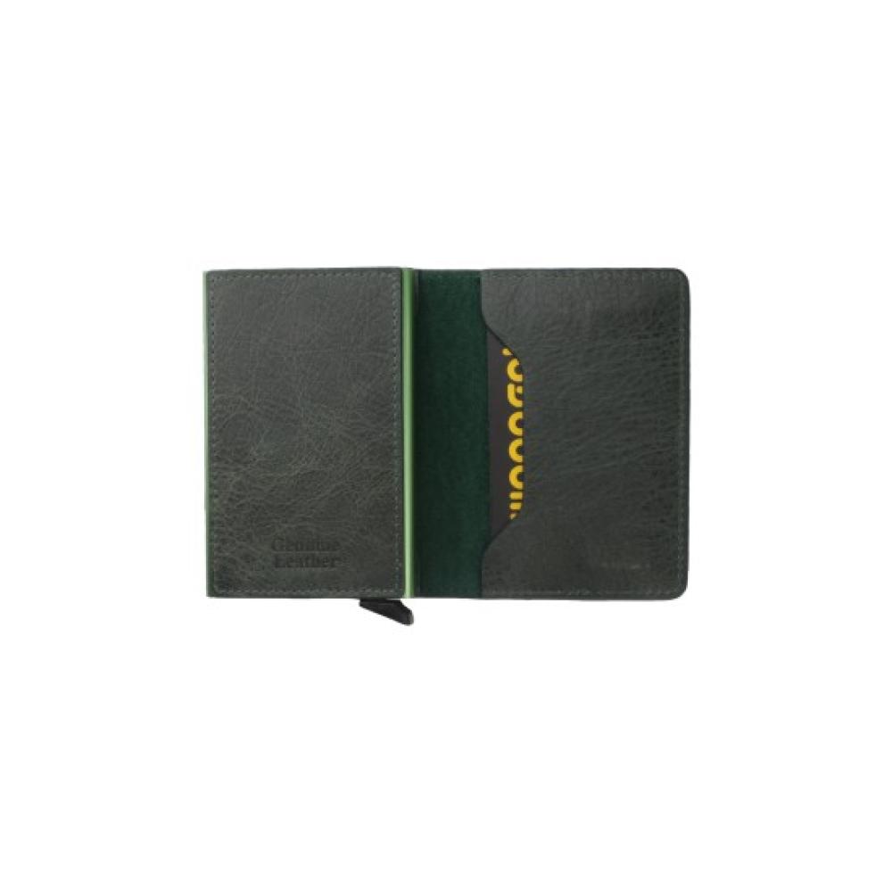 محفظة ذكية بآلية سحب بطاقات – جلد أسود أنيق