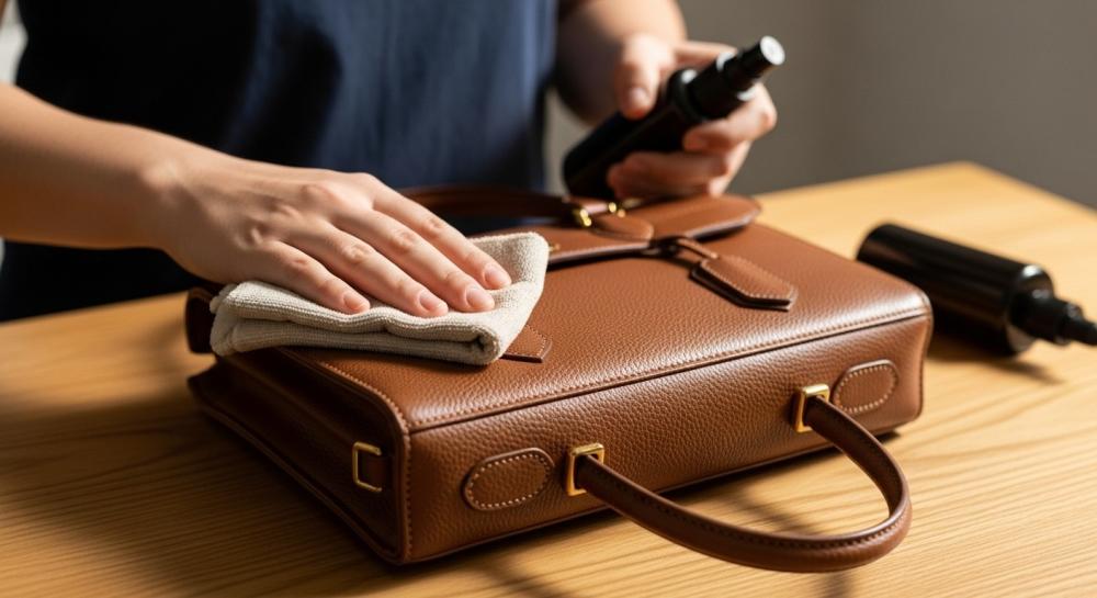 طريقة تنظيف الحقائب الجلديه