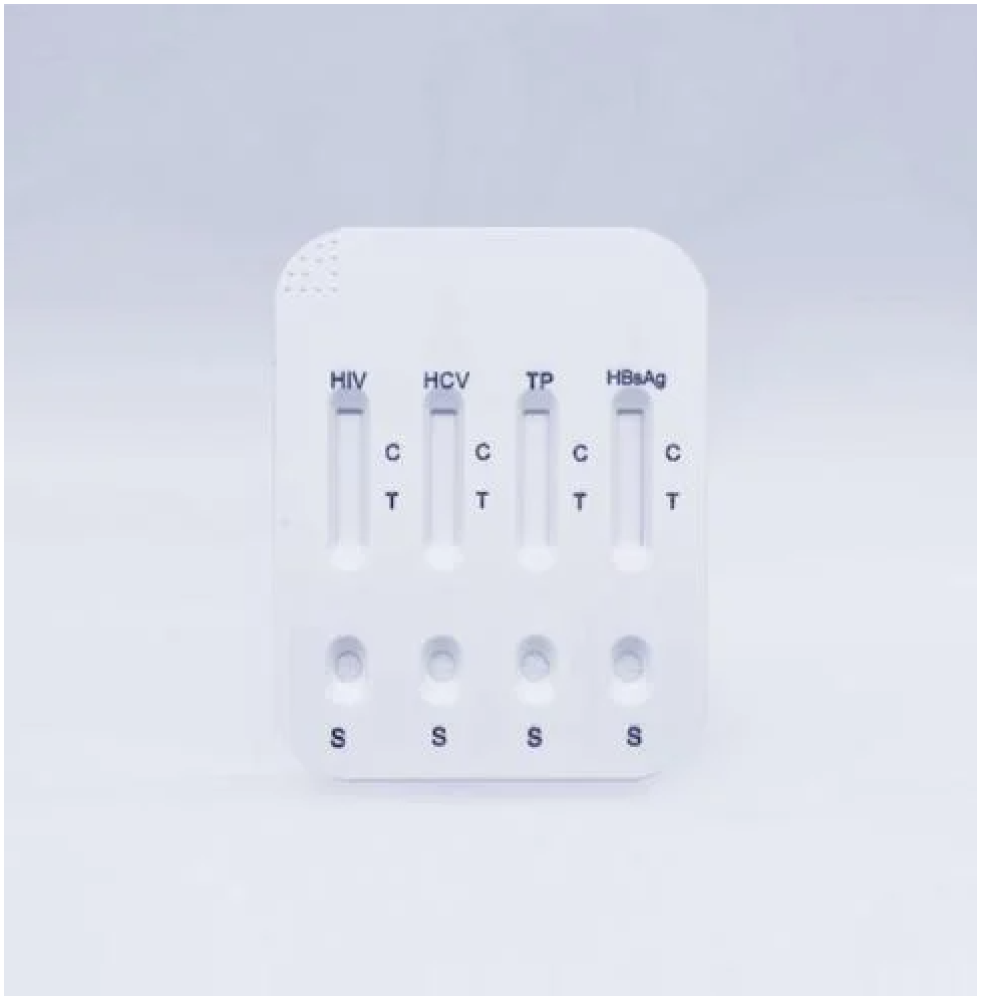 نتائج فورية لتحليل HIV وHCV وTP وHBsAg