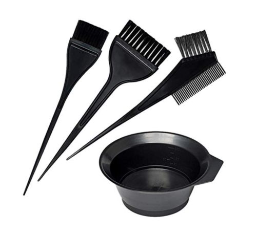 طقم صحن لصبغة الشعر مع فرش - 4 قطع