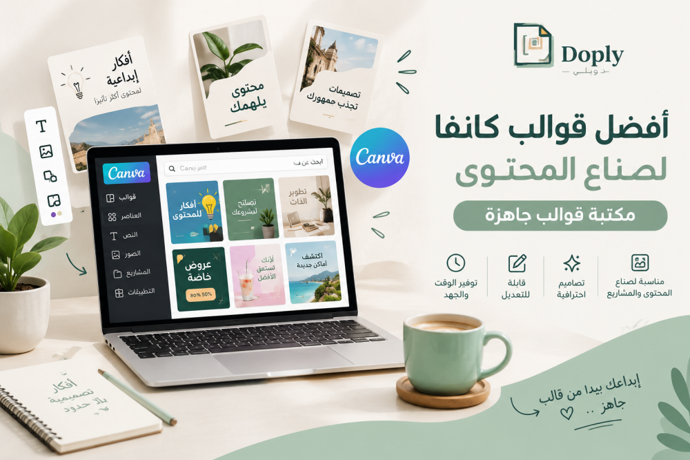 أفضل مكتبة قوالب كانفا لصناع المحتوى من دوبلي
