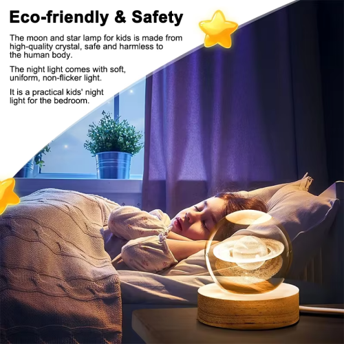 Crystal ball night light glowing planet Galaxy Gal...