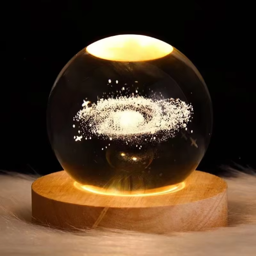 Crystal ball night light glowing planet Galaxy Gal...