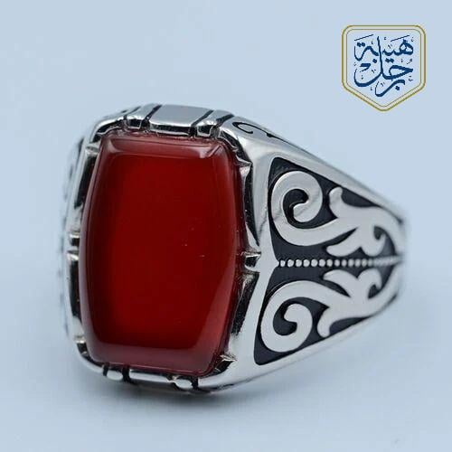 خاتم فضه منقوش عيار 925