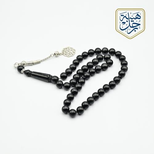 سبحة من حجر البكلايت باللون الأسود