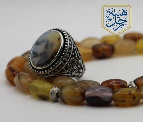 طقم خاتم مع مسبحه لون اصفر