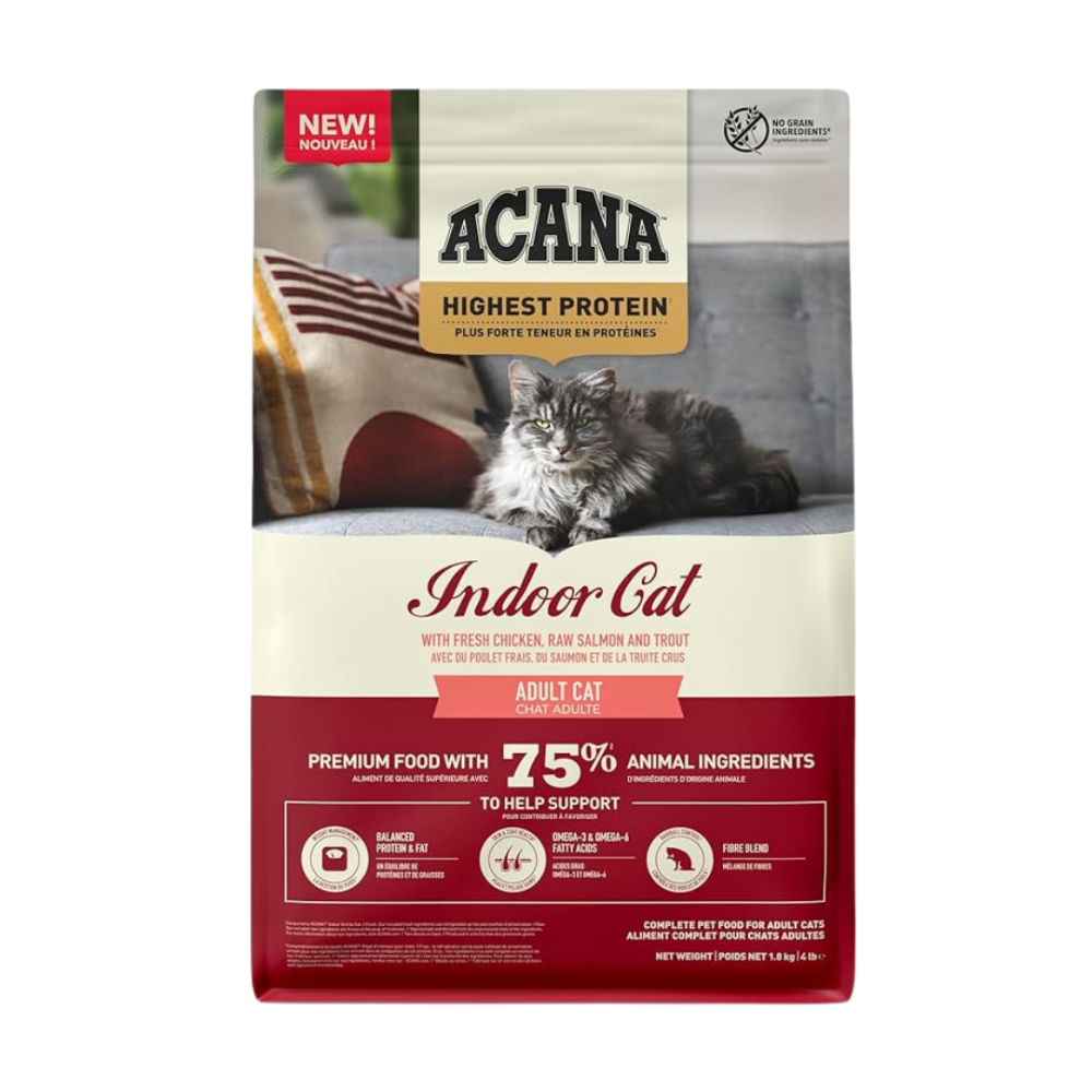 اكانا طعام جاف اندور للقطط عالي البروتين بالدجاج والتروت والسلمون