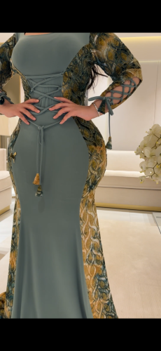 فستان سترتش بربطات