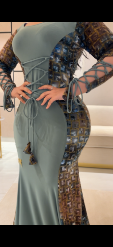 فستان سترتش بربطات