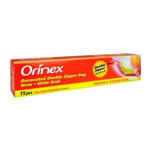 أكياس للتبريد والتخزين مع سحاب 15 حبة كبير- ORINEX