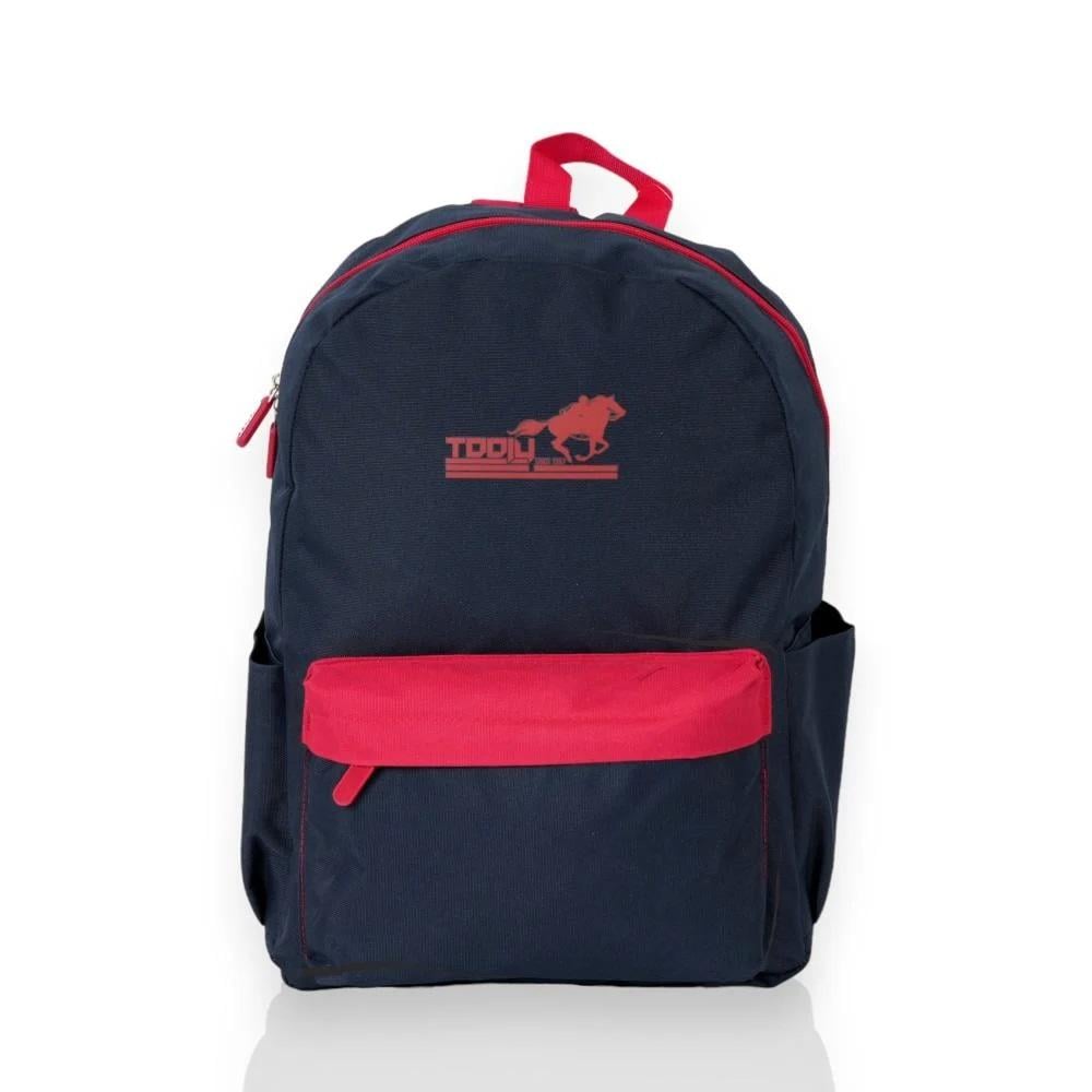 مجموعة شنطة ظهر مدرسية تولي 4 في 1 بتصميم مميز لون اسود و احمر 17 أنش