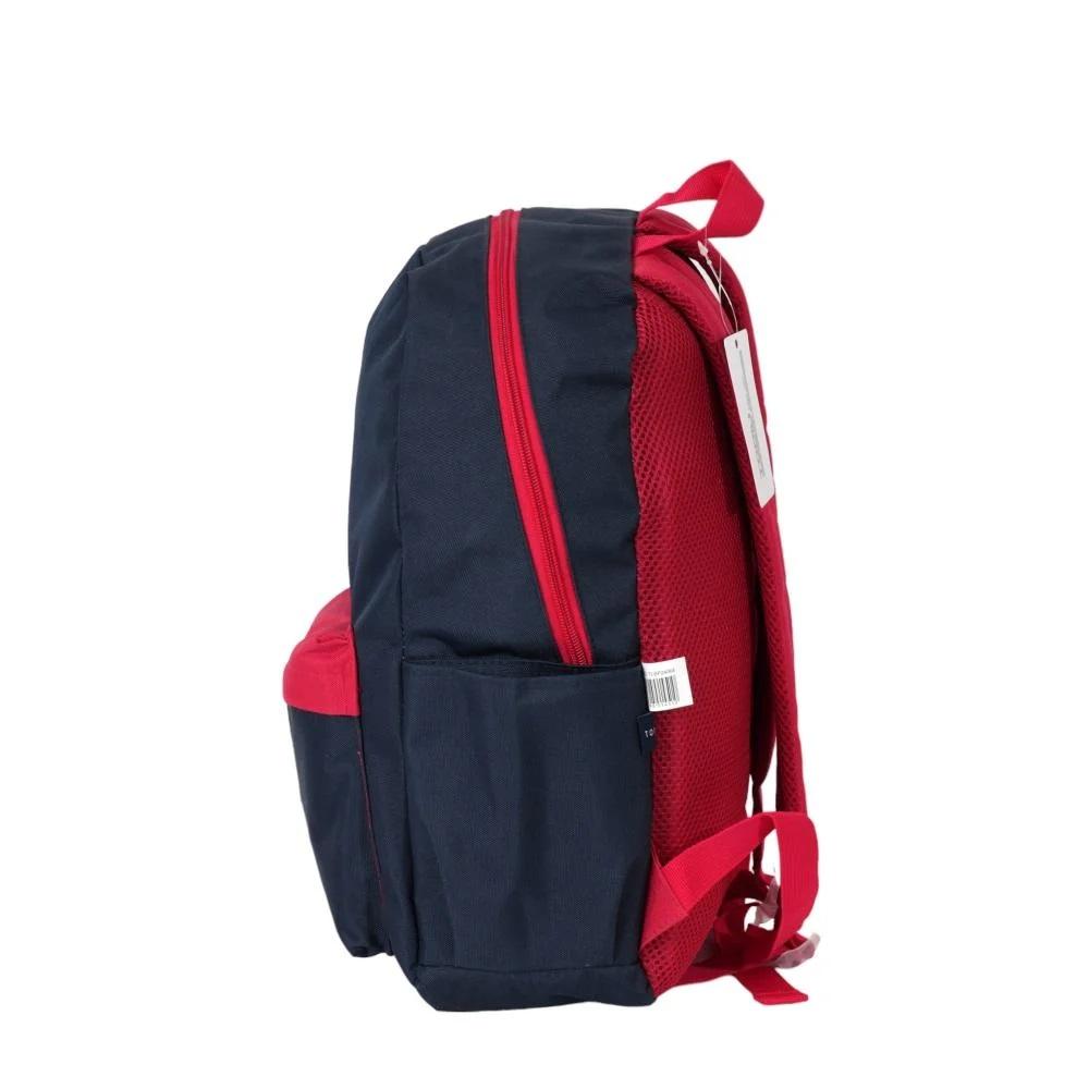 مجموعة شنطة ظهر مدرسية تولي 4 في 1 بتصميم مميز لون اسود و احمر 17 أنش