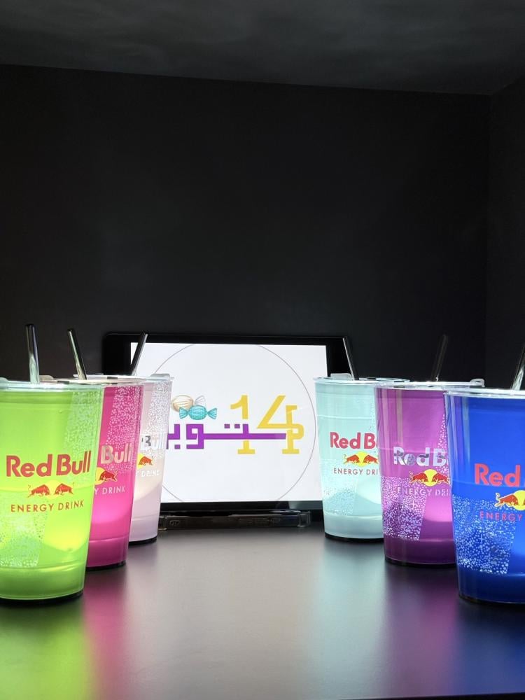 كوب ريدبول  ( ازرق ) مضيء