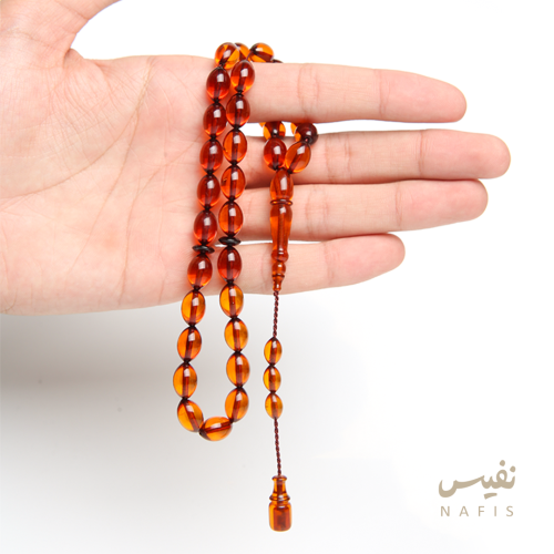 سبحة كهرمان تمري شفاف