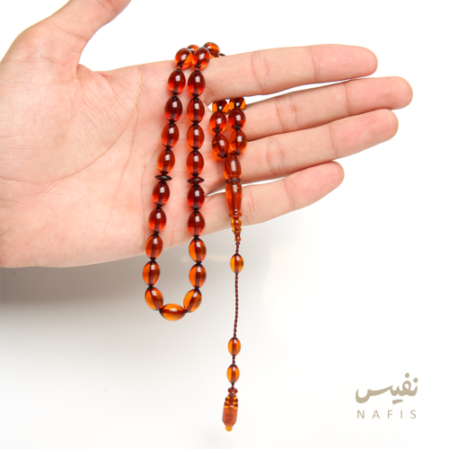 سبحة كهرمان شفاف تمري