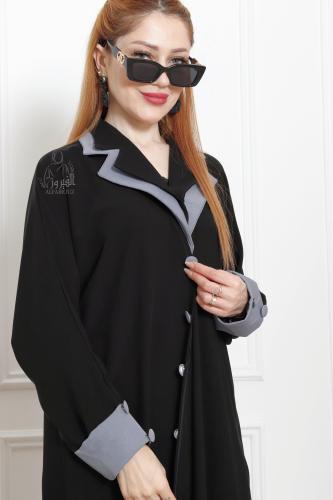عباية مينيميت بياقة حرير الندى
