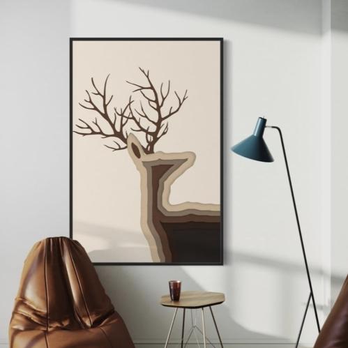 لوحه الغزال طباعة